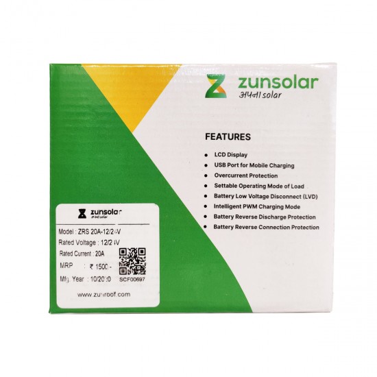 Solar Charge Controller ZRS 20A-12/24V PWM