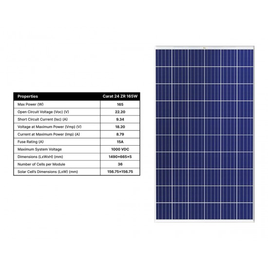 Solar Panel Poly 165 WP